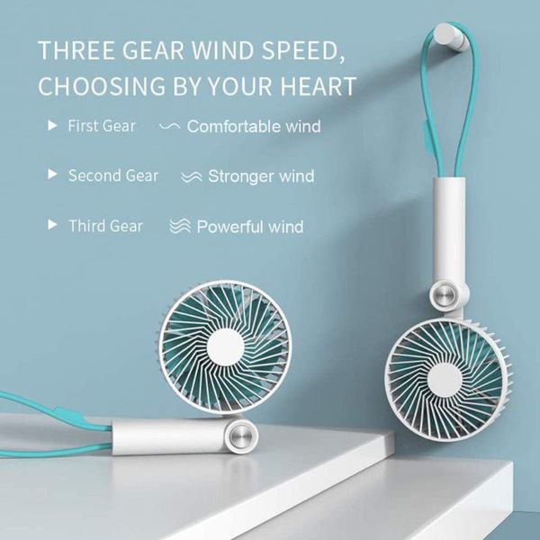 electric fans mini handheld fan battery portable personal with hand strap usb rechargeable quiet 3 speeds wind foldable
